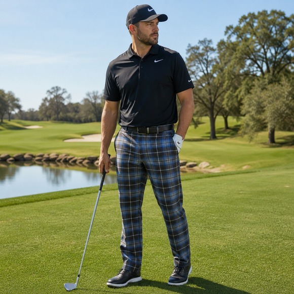 Nike Golf Other - Nike Golf Tour Performance Dri-FIT Plaid Pants Mens 38x32 Blue Gray Tartan Check